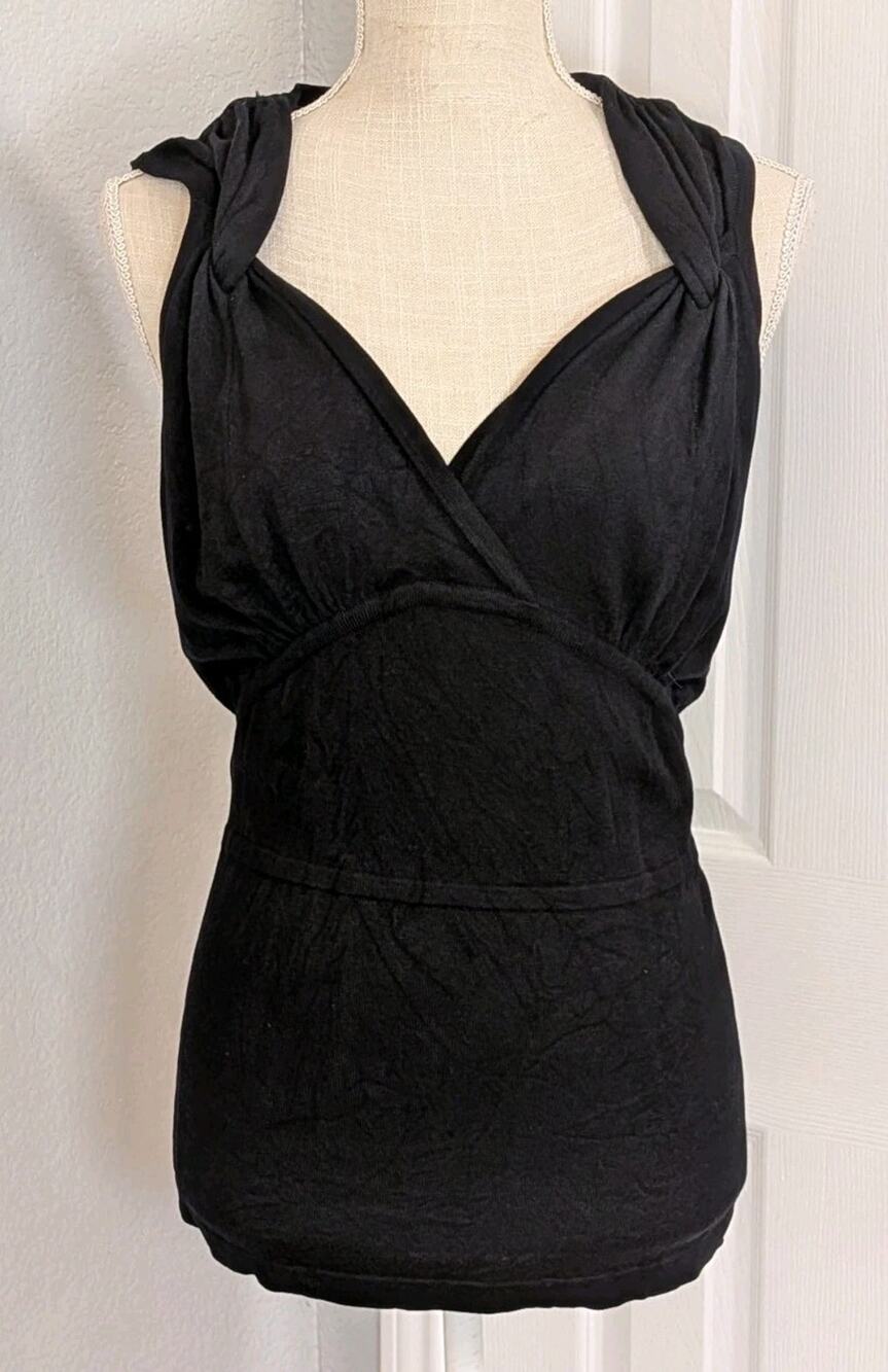VTG Cache Top Womens Medium Black Babydoll Boho Y2K Retro Fairy